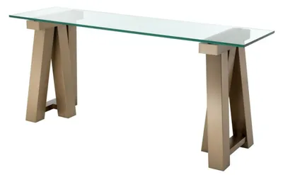 Produktbild von Casa Padrino Luxus Konsole Messing 90 x 25 x H. 90 cm - Wohnzimmermöbel