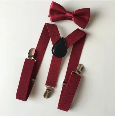 Immagine prodotto di Go Go Gadget - Bretelle per bambini con papillon - Set per bambini - Bordeaux