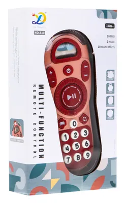 Image de Télécommande TV interactive pour enfants Rose + Fonctions sonores Mélodies Sons + Lumière LED