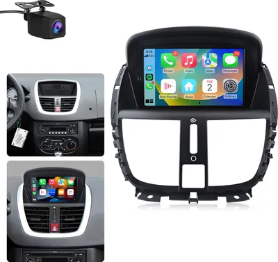 Obrázok produktu pre Autorádio s kamerou pre Peugeot 207 (2006–2015) – CarPlay, Android Auto, WiFi, GPS navigácia, RDS, DSP, DAB+, BT, 7 palcov, 64 GB