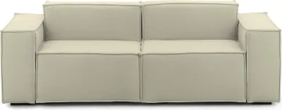Produktbild von Festes Sofa Dlongh, Lineares modulares 2-Sitzer-Sofa, 100%  Italy, Modernes Wohnzimmersofa aus Stoff, Cm 220x95h70, Beige