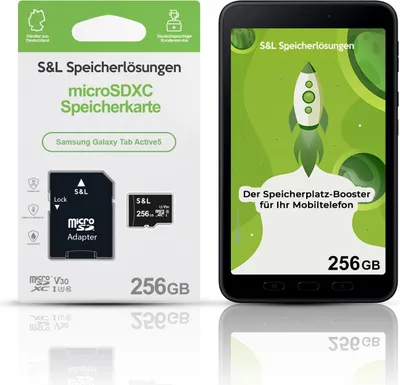 Produktbild von microSD Speicherkarte S&L für Samsung Galaxy Tab Active5 - Speicherkapazität: 256 GB