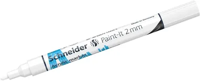 Produktbild von Acrylmarker Paint-It 310 2mm weiß Packung mit 5 Stück