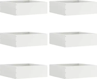 Produktbild von Raseneinfassung 6 pcs Weiß 40 x 40 x 13 cm Stahl