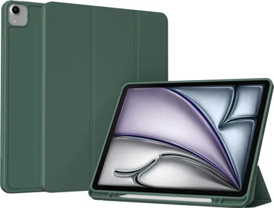 Produktbild von Accezz Smarte Klapphülle aus Silikon iPad Air 13 Zoll (2025) M3 / (2024) M2 - Dunkelgrün