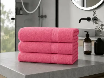 Zdjęcie produktu dla Ręcznik CLARYSSE ELEGANCE 60x110 koralowy, 100% bawełna, Obraz wygenerowany przez AI