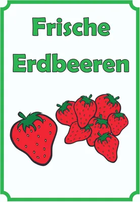 Produktbild von Verkaufsschild Schild Erdbeeren Hochkant A0 Rückseite selbstklebend
