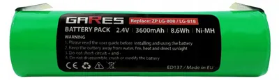 Obrázek produktu pro Gares Náhradní baterie pro Zepter LG808 | 2,4V 3,6Ah  | Vysoce výkonná baterie pro robotický vysavač | Kompatibilní s Zepter LG808 | Prémiová kvalita