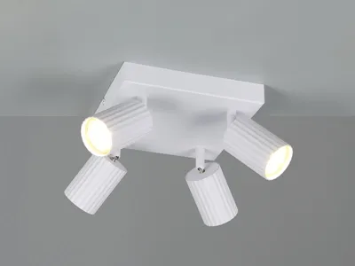 Produktbild von Moderner LED Deckenstrahler 4-flammig Weiß für Schlafzimmer, Wohnzimmer & Flur