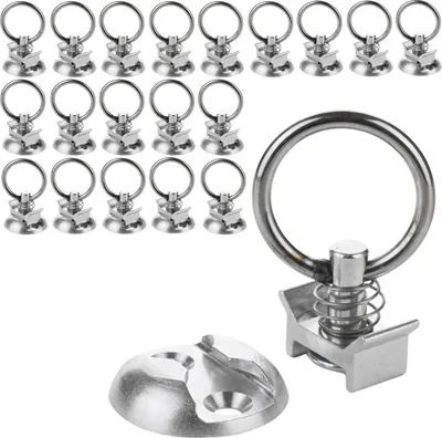 Produktbild von Airline Zurrpunkt mit Single Fitting Airlineschiene Einzel Halter Anker Platte 20 Stück
