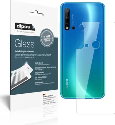 Produktbild von 2x Schutzfolie für Huawei nova 5i Rückseite - Anti-Shock 9H Folie dipos Glass Kunststoffglas
