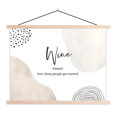 Produktbild von MuchoWow® Textilposter Sprichwörter - Wein - Wörterbuch - Zitate - Definition von Wein 40x30 cm mit holzfarbenen Rahmen - Bilder