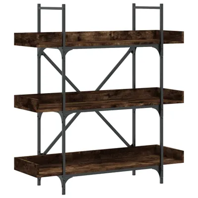 Produktbild von Bücherregal 3 Böden Räuchereiche 100x33x108,5 cm Holzwerkstoff
