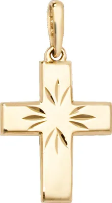 Produktbild von Edler 9 Karat (375) Gold kreuz Damen - Anhänger - 20mm*11mm; TRS23697