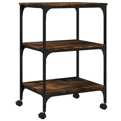 Produktbild von vidaXL Druckerständer 3 Ablagen Räuchereiche 50x41x75 cm Holzwerkstoff