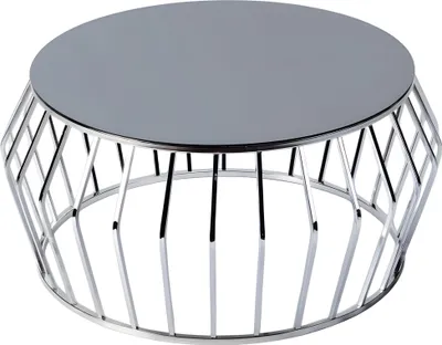 Produktbild von Grauer Couchtisch aus Edelstahl modern und stilvoll