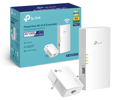Produktbild von TP-Link TL-WPA7817 KIT V1 - Powerline Adapterkit 1GbE, HomePlug AV (HPAV), HomePlug AV (HPAV) 2.0 - Wi-Fi 6 - Dual-Band - an Wandsteckdose anschließbar