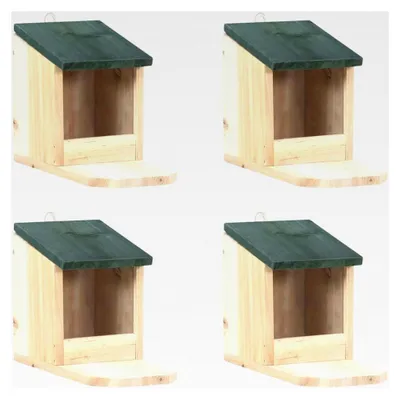 Produktbild von 4 Eichhörnchenhäuser, Nistkästen aus Tannenholz, 12 x 23 x 17,5 cm