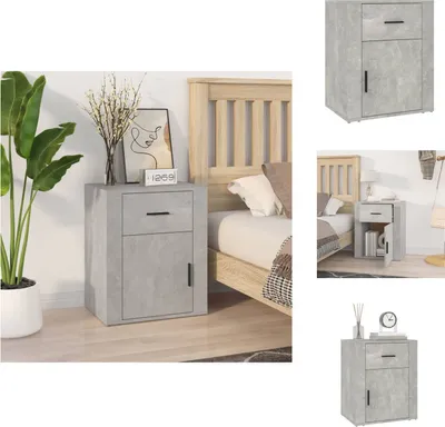 Image de vidaXL Table de nuit gris béton 50x36x60 cm Bois composite - Tables de chevet