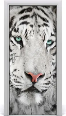 Produktbild von Tulup Türaufkleber 95x205 cm Dekorative Aufkleber Selbstklebend Wasserdichte Tapete Abnehmbar Schlafzimmer Wohnzimmer Wohnkultur - weißer Tiger