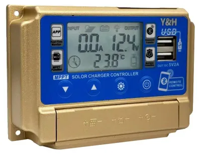 MPPT Solarladeregler 12/24V LCD Dual USB App