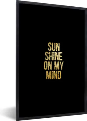 Produktbild von MuchoWow® Gerahmtes Poster Zitate - Sonne - Gold - Schwarz 40x60 cm - Poster mit Schwarzem Bilderrahmen Wandposter Rahmen Foto Bilder - Papierdruck - Wandbilder