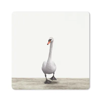 Produktbild von MuchoWow® Mauspad Mousepad Schwan - Tiere - Vogel - Jungen - Mädchen - Kinder 20x20 cm - Mousepads - Maus Mat - Pad - Mausunterlage - Desk Mat - Bureauartikeln