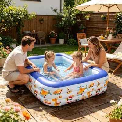 Produktbild von Aufblasbarer Pool zum Schwimmen, Wasserzentrum, faltbar, wasserdicht | Aufblasbare Wasserwanne für Kindergarten, Hinterhof, Garten, Parks, Jungen, Mädchen, Hunde und