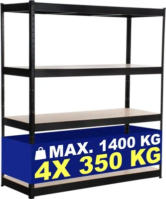 Produktbild von Lagerregal 160x60x180 cm schwarz