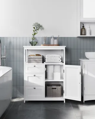 Produktbild von VASAGLE Badkommode Badezimmerschrank, mit 3 Schubladen, verstellbare Ablage