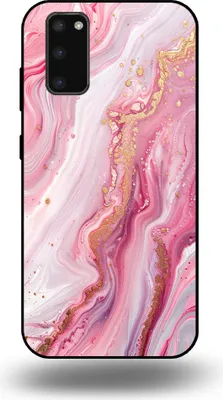 Produktbild von Smartphonica Handytasche passend für Samsung Galaxy S20 Plus mit Marmordruck - TPU Rückseitenschutzhülle Marmordesign - Pink