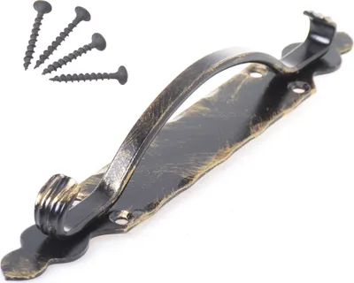 Produktbild von Aqbau® Handgriff Schmiedeeisen Türgriff Türklinke Torgriff Anschraubgriff 29cm - Gold