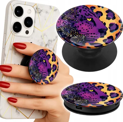 Image de Popsocket Support pour téléphone portable/support pour panthère Motifs violets