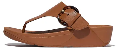 Produktbild von FitFlop FitFlop Lulu Resin-Buckle Leather Toe-Post Sandals BRAUN 36