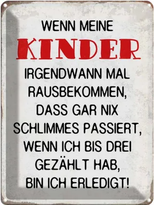 Produktbild von vianmo Blechschild 40x30 cm wenn meine Kinder rausbekommen Spruch Zitat