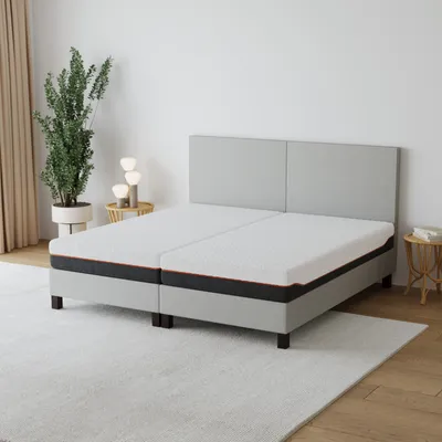 Produktbild von Polsterbett  Doppelbett x100x200cm Hellbeige inkl. Matratze 2x100x200cm