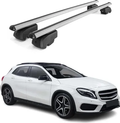 Immagine prodotto di Barre portatutto trasversali per Mercedes GLA X156 2013-2020 in alluminio grigio, omologate ABE