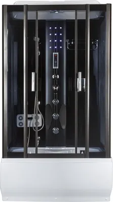 Produktbild von Hydromassagekabine, 121X81X222 Cm /5Mm, Mit Tiefer Duschwanne /Elektronisches Paneel , Xl Schwarz