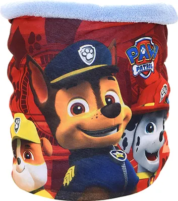 Produktbild von Paw Patrol Chase Marshall & Rubble Schal Schlauchschal Loop Rot-Hellblau