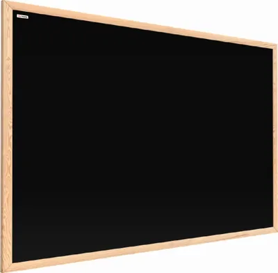 Produktbild von Schwarze magnetische Kreidetafel mit Naturholzrahmen 90x60cm