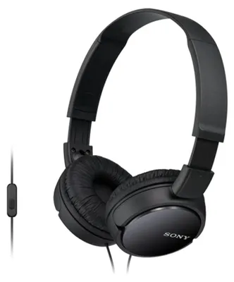 Image de Casque supra-auriculaire pliable Sony MDR-ZX110AP, noir, avec fonction casque et microphone