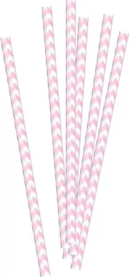 Produktbild von papierstrohhalme 20 Stück rosa/weiss