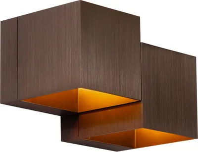 Immagine prodotto di QAZQA - Applique moderna bronzo scuro a 2 luci - Transfer Double I Soggiorno I Camera da letto - Alluminio Altro I Quadrato - Adatto a LED G9