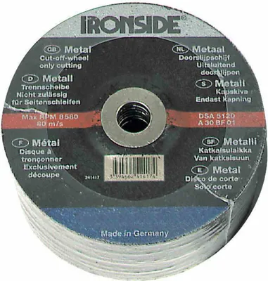 Produktbild von Ironside 241-413 Trennscheibe 125x3,0mm Metall gekröpft,Bohrung 22m, grau
