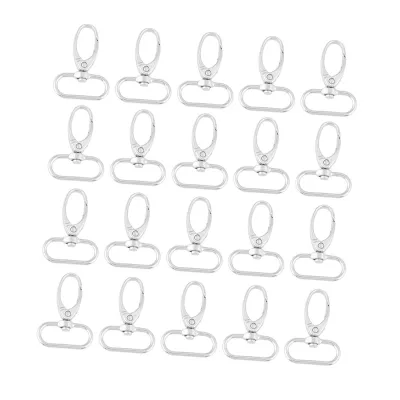 Imagen del producto de 20 piezas de cierres para bolsos de aleación de zinc, clips giratorios con sistema de enganche, para llaveros y anillas (25 mm)