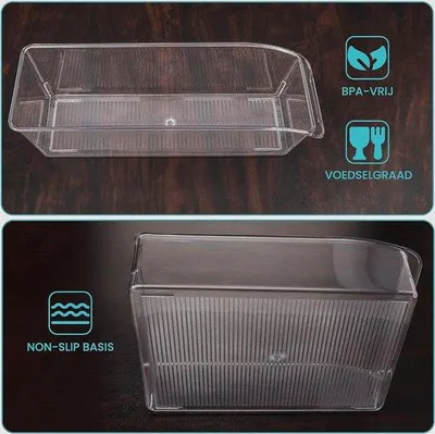 Image de Boîtes de rangement pour réfrigérateur, boîtes de rangement transparentes pour le réfrigérateur, pour la cuisine et la salle de bain, lot de 6