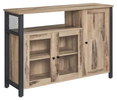 Küchenschrank mit 3 Türen, 110x33x75 cm, Kamelbraun/Schwarz