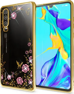 Immagine prodotto di NALIA custodia per telefono cellulare per Huawei P30, modello floreale in metallo-look custodia protettiva