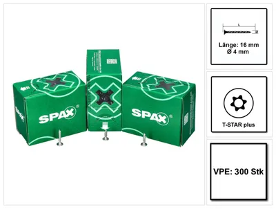Immagine prodotto di SPAX® 0151010400163 SPAX® Rückwandschrauben T20 Flachkopf WIROX 0151010400163 4 mm x 16 mm, 300 St.