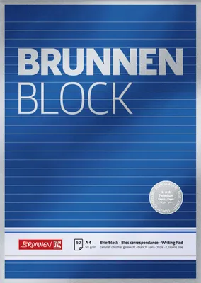 Productafbeelding van BRUNNEN 1052827 Briefblock Premium "BRUNNEN-Block" A4 liniert